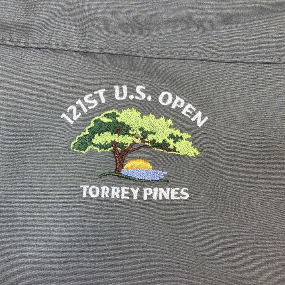 121st US Open Torrey Pines Softshell Vest Men's L Gray Full Zip Stretch - Picture 3 of 8